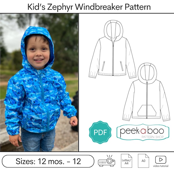 Kid's Zephyr Windbreaker Sewing Pattern