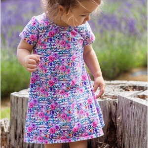 Sophie Swing Dress PDF Sewing Pattern: Girls swing dress pattern, t-shirt dress pattern image 3