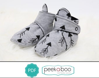 Blitzen Booties PDF Sewing Pattern: Baby booties sewing pattern, kids booties sewing pattern, adult booties pattern, slippers sewing pattern