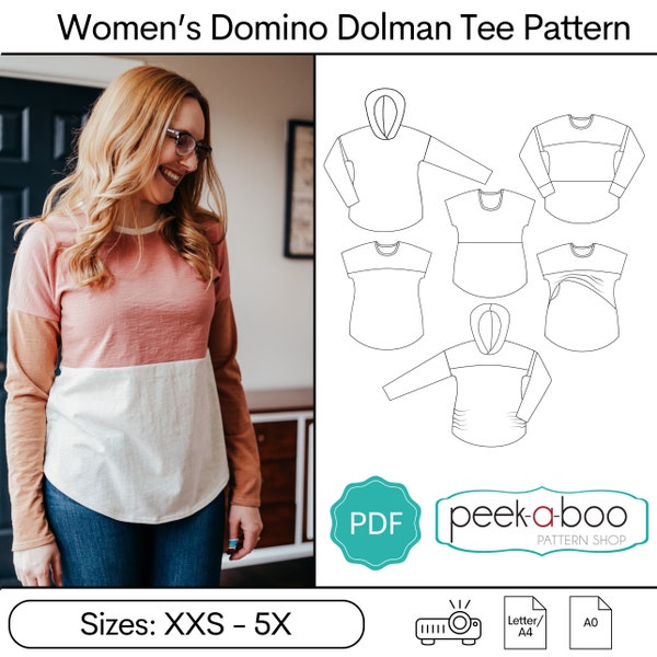 Damen Domino Dolman PDF Schnittmuster