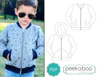 Kid's Adventure Jacket Sewing Pattern | Kid's Hoodie Sewing Pattern | Kid's Bomber Jacket Sewing Pattern