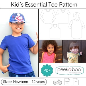 Kid's Essential Tee PDF Sewing Pattern