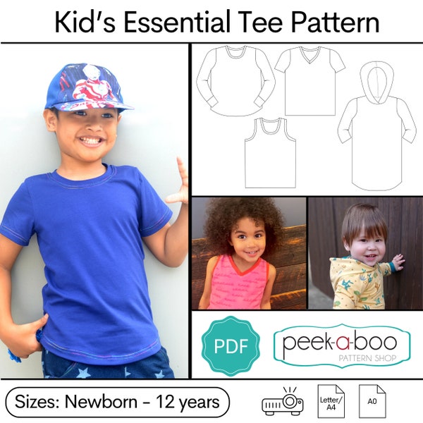 Kid's Essential Tee PDF Sewing Pattern