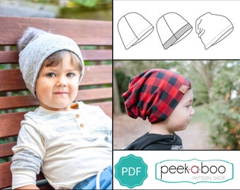 Brighton Beanie PDF Sewing Pattern: Beanie Sewing Pattern/Slouchy Beanie Sewing Pattern/Hat Sewing Pattern