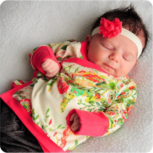 Mönster för babykimono / Mönster för vaggvisa / Kimono för barn / Kimonomönster / Mönster för babykofta / Mönster för babytopp