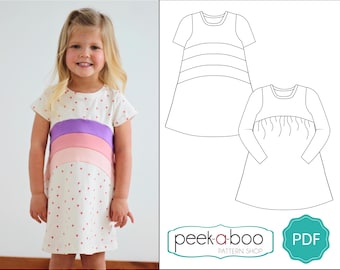 Regenbogen Swing Kleid Muster