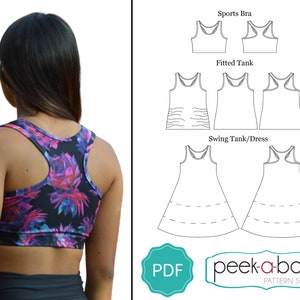 Sports Bra Racerback Sewing Pattern / Templates, PDF Sewing