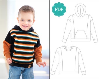 Color Pop Hoodie-Schnittmuster für Kinder