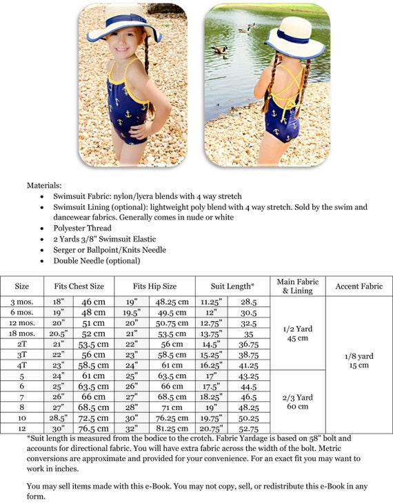 Nantucket One Piece Girls Swimsuit Pattern Baby Swimsuit Etsy