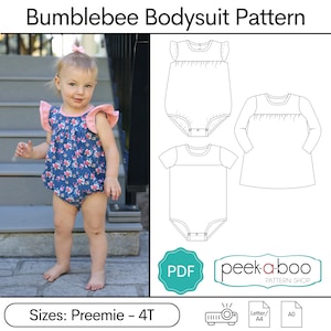 Bumblebee Bodysuit Pattern: Baby Bubble Pattern