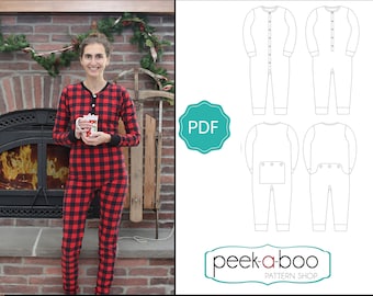Vintage Red Jammies Long Johns Union Suit Pjs Onesies With Butt Flap Trap Door Etsy