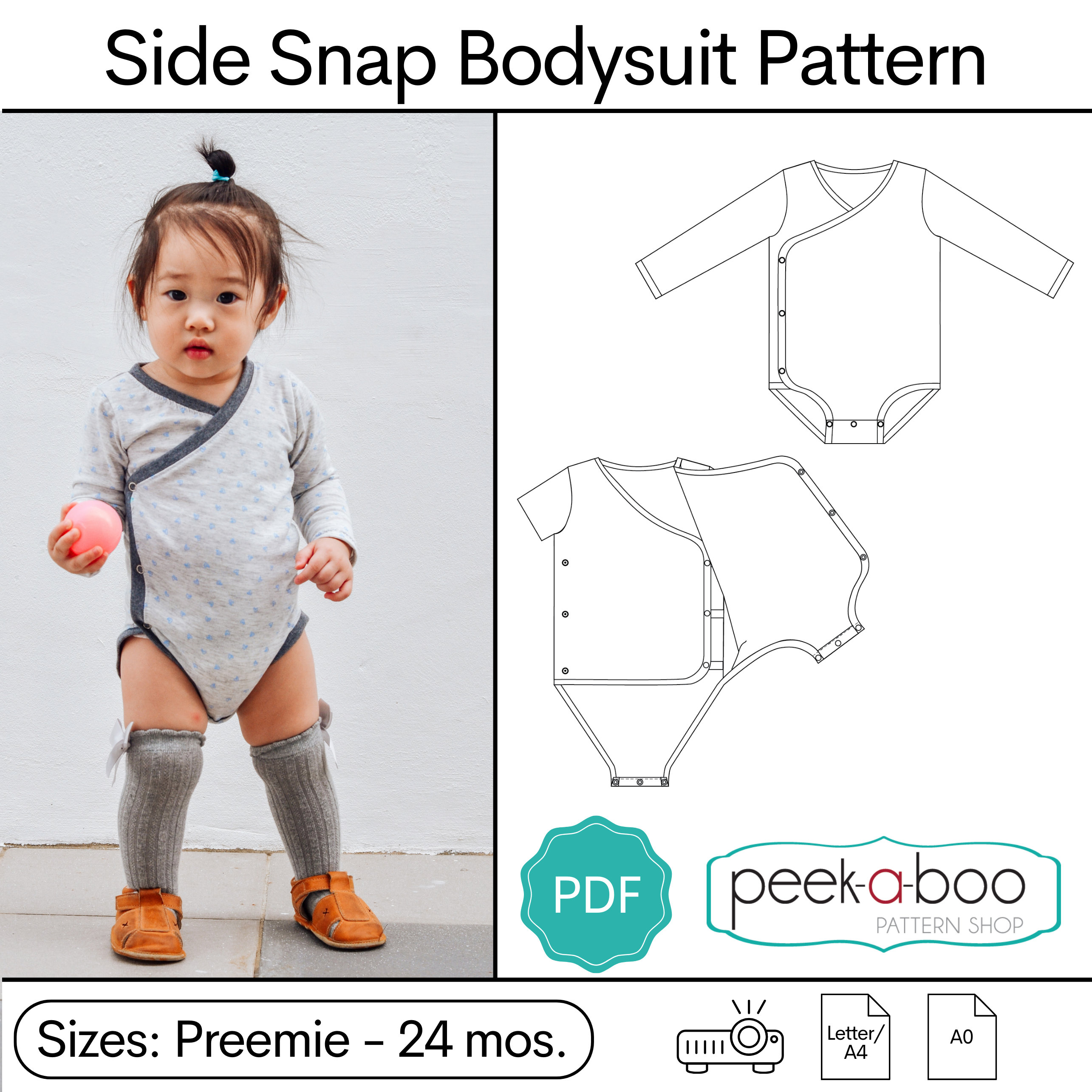Side Snap Bodysuit Short Sleeve Kimono Bodysuit Baby Baby Onesie