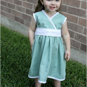 Audrey Cross Over Party Dress: Girls Wrap Dress Pattern, Baby Wrap Dress Pattern, Doll Dress Pattern image 5