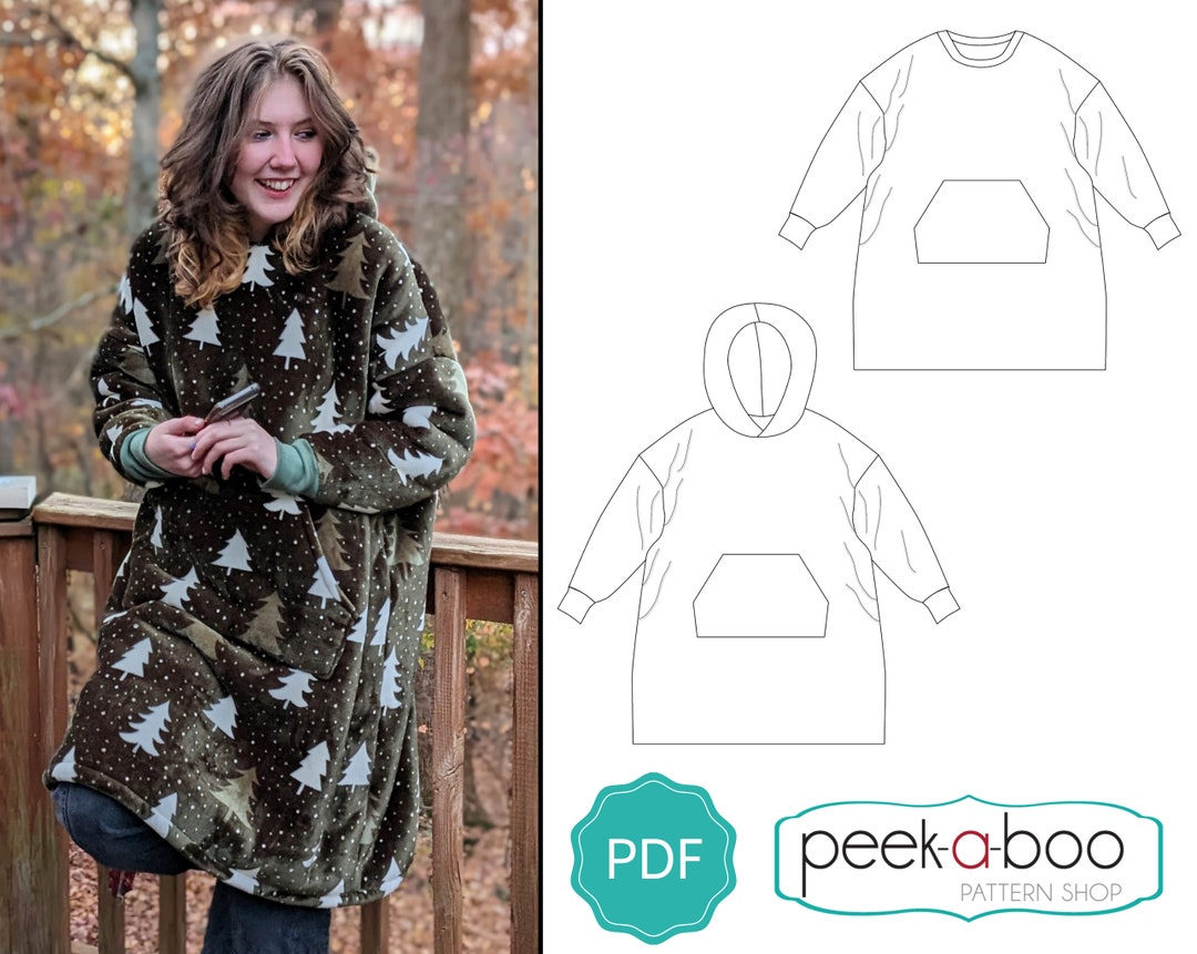 Adult Blanket Hoodie Pattern Etsy