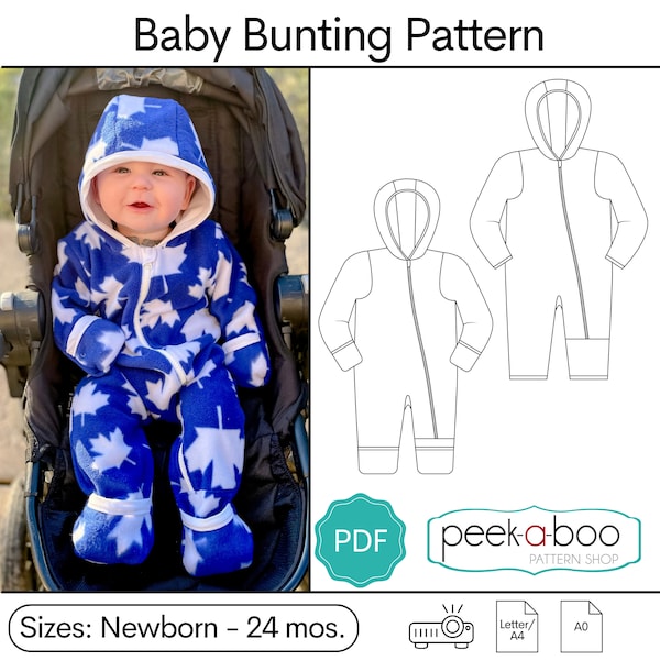Baby Bunting Sewing Pattern: Baby Snowsuit Pattern