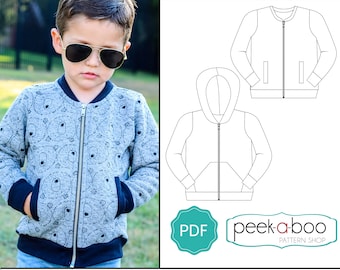 Kid's Adventure Jacket Sewing Pattern | Kid's Hoodie Sewing Pattern | Kid's Bomber Jacket Sewing Pattern