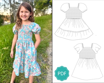 Mädchen Kleid Rosebud Schnittmuster