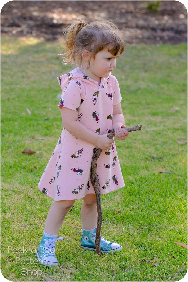 Sophie Swing Dress PDF Sewing Pattern: Girls swing dress pattern, t-shirt dress pattern image 9