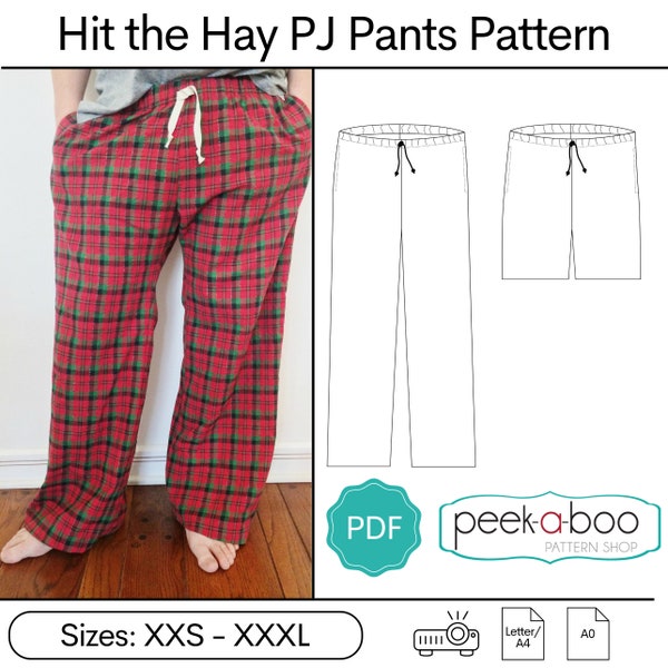 Hit the Hay Pajama Pants: Adult Pajama Pants Sewing Pattern for Women and Men