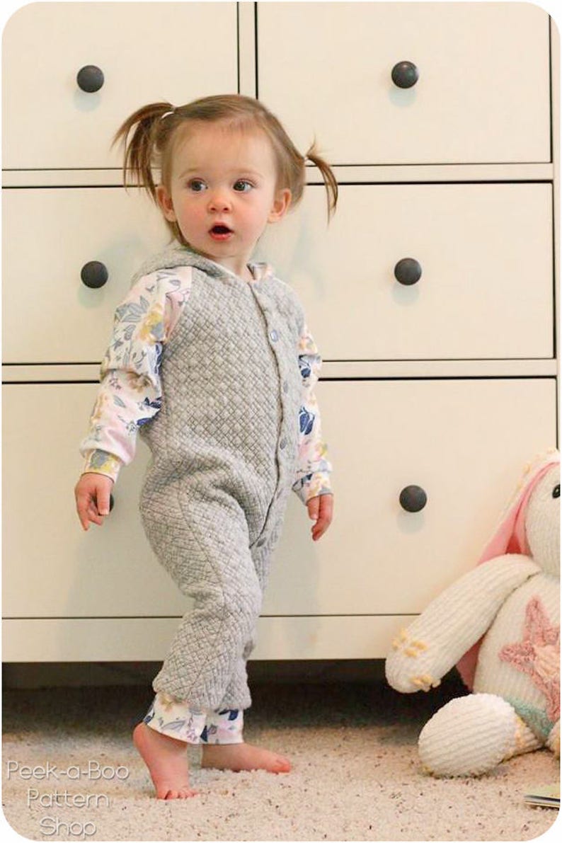 Cozy Kid Coveralls PDF Sewing Pattern / Coveralls Pattern / Kids Pajamas Sewing Pattern / Bodysuit Pattern / Baby Pajama Sewing Pattern image 3