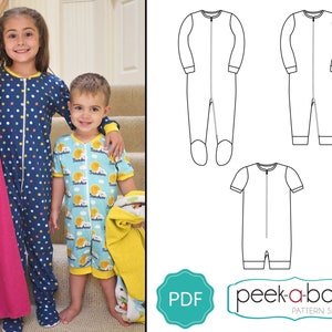 Classic Zipper Pjs: Footie Pajamas Pattern, Footed Pajamas Pattern