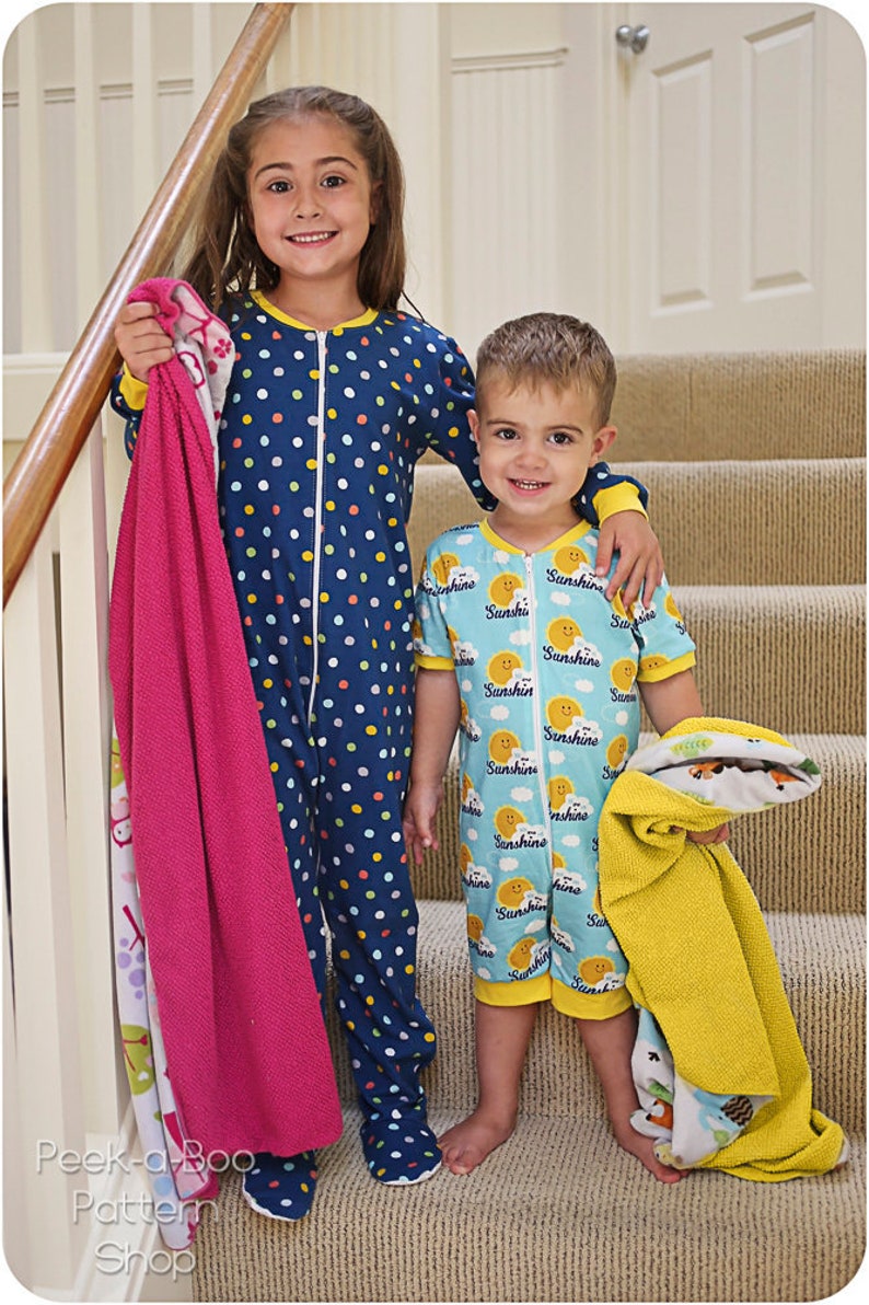 Classic Zipper PJs Footie Pajamas Pattern Footed Pajamas Etsy