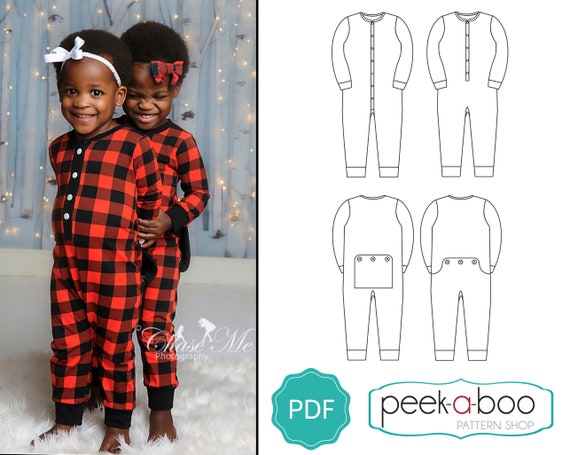 Lil' Long Johns Pajamas: Christmas Pajamas, Baby Pajamas PDF Pattern, Kids  Pajamas PDF Pattern, Toddler Pajamas 