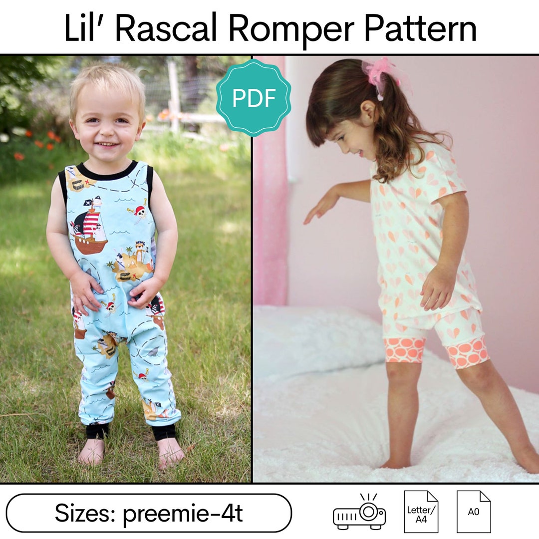Little Rascal Sweater Pattern Lil' Rascal Romper PDF Pattern: Knit Baby Romper Pattern, Knit Toddler ...