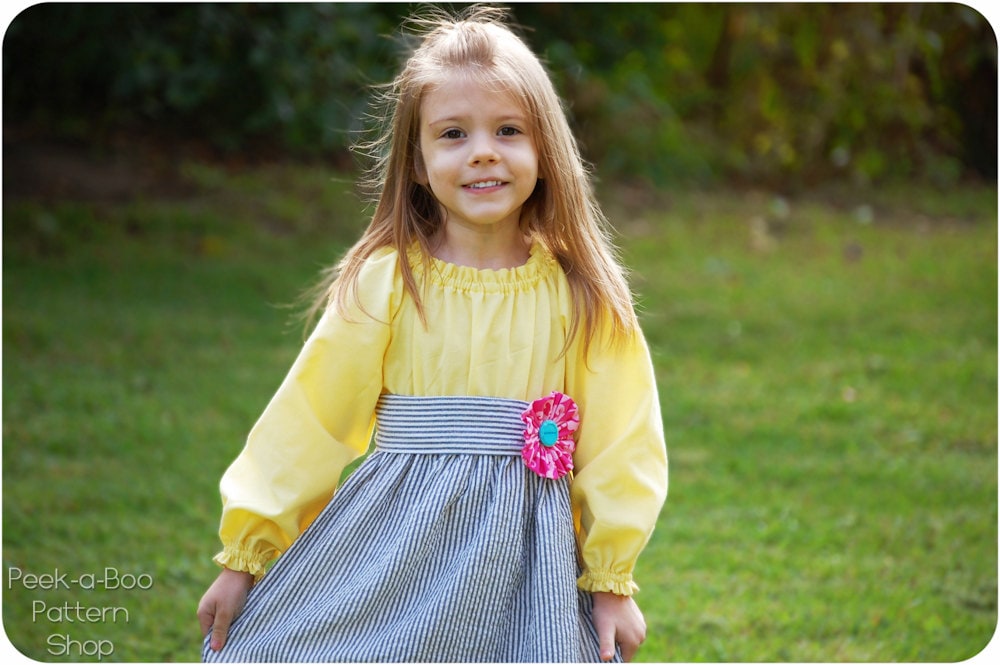 long sleeve peasant dress pattern Girl's Peasant Dress Pattern