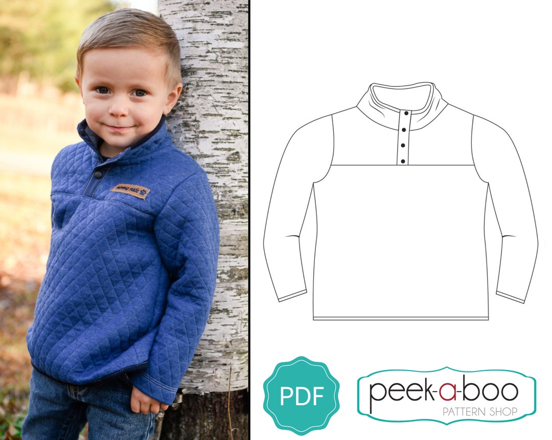 Kodiak Pullover Kid's Snap Neck Pullover PDF Sewing Pattern Etsy