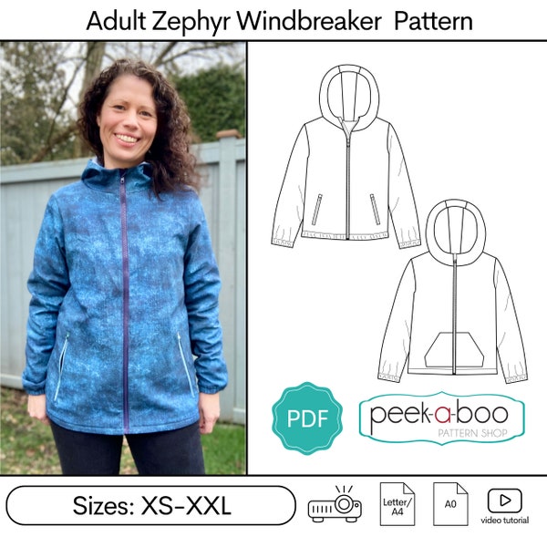 Adult Zephyr Windbreaker Sewing Pattern