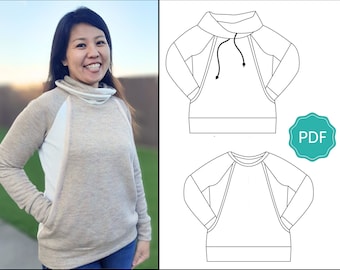 Modello PDF di cucito Aspen Pullover / Modello di felpa da donna / Modello di felpa da allattamento / Modello di top da allattamento