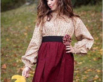 Perfect Peasant Dress: Girls Peasant Dress Pattern, Long Sleeve Peasant Dress Pattern