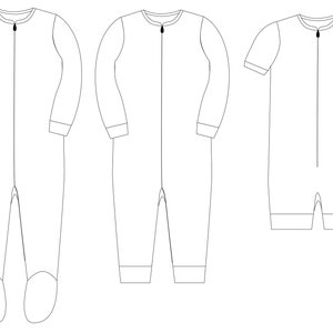 Classic Zipper PJs: Footie Pajamas Pattern Footed Pajamas | Etsy