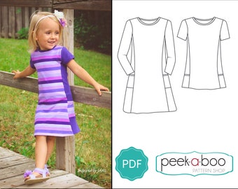 Violet Tunic and Dress: Girls Dress PDF Sewing Pattern, Tunic Sewing Pattern, Baby Dress Pattern