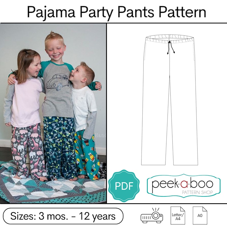 Pantaloni da pigiama party: cartamodello per pantaloni del pigiama immagine 1