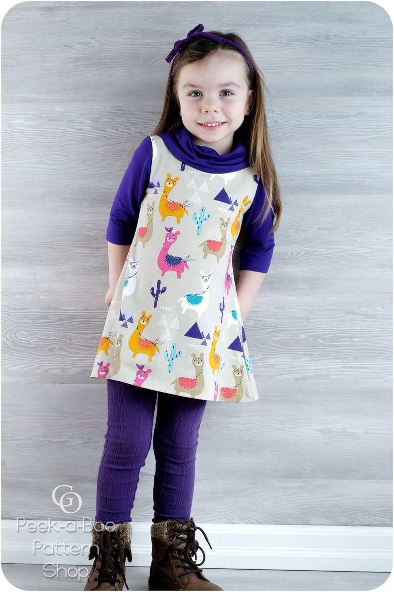 Sophie Swing Dress PDF Sewing Pattern: Girls swing dress pattern, t-shirt dress pattern image 7