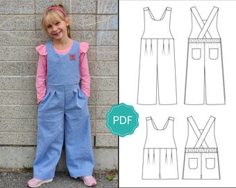 Pappel Muster Overall mit weitem Bein