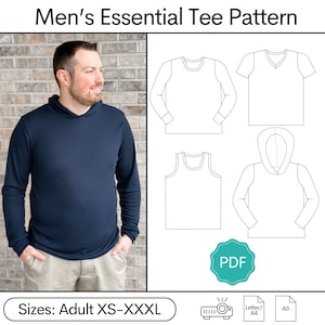 Heren essentieel T-shirt naaipatroon