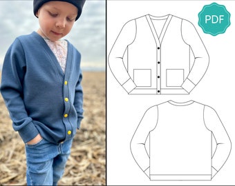 Kid's V-Neck Cardigan Pattern