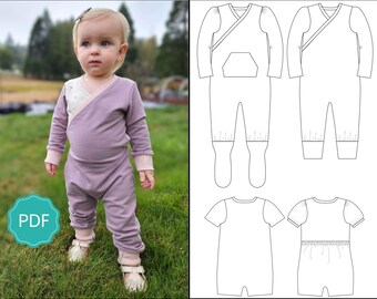 Überkreuzter Strampler mit Muster