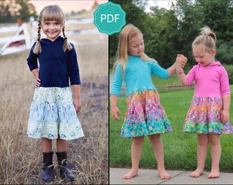 Tatum Twirl Dress: Girls Dress PDF Sewing Pattern, Twirl Dress Sewing Pattern