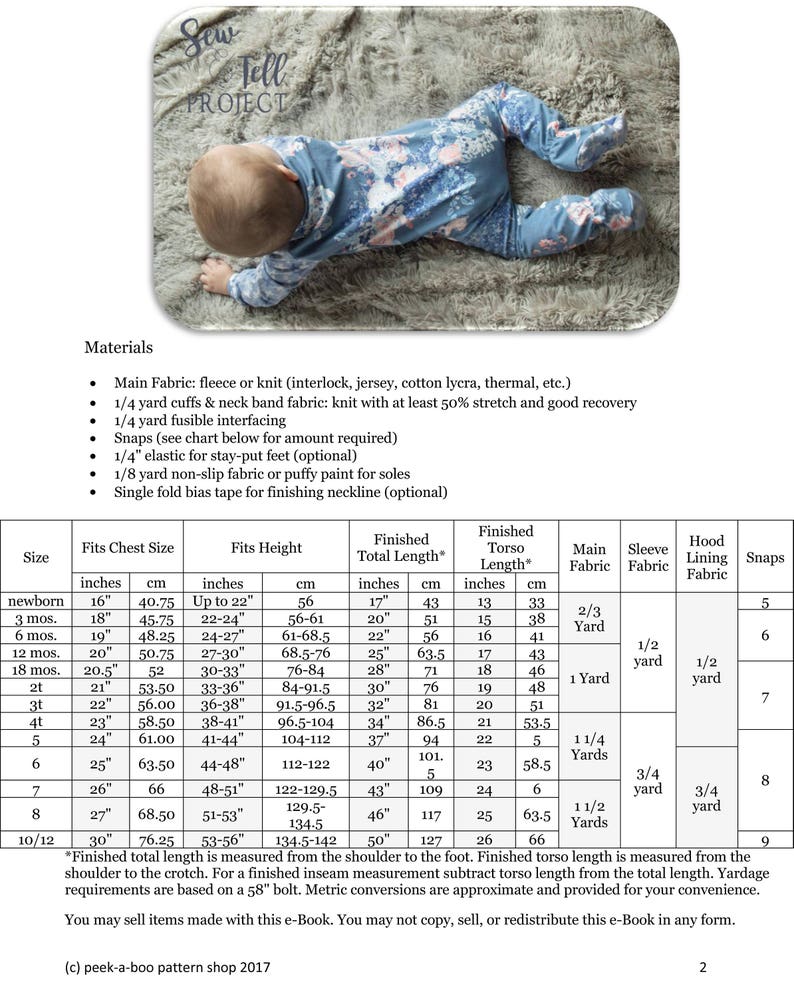 Cozy Kid Coveralls PDF Sewing Pattern / Coveralls Pattern / Kids Pajamas Sewing Pattern / Bodysuit Pattern / Baby Pajama Sewing Pattern image 10