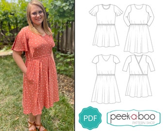 Women's Garden Party Dress Sewing Pattern