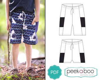 Baja Shorts Sewing Pattern: Kids Shorts Sewing Pattern, Baby Shorts Sewing Pattern, Boardshorts Sewing Pattern