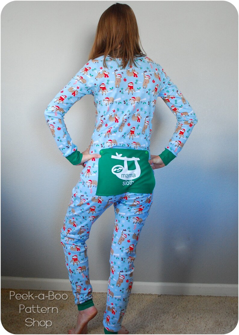 Adult Long Johns PDF Sewing Pattern: Adult One-Piece Pajamas, Adult Union Suit, Family PJs image 9