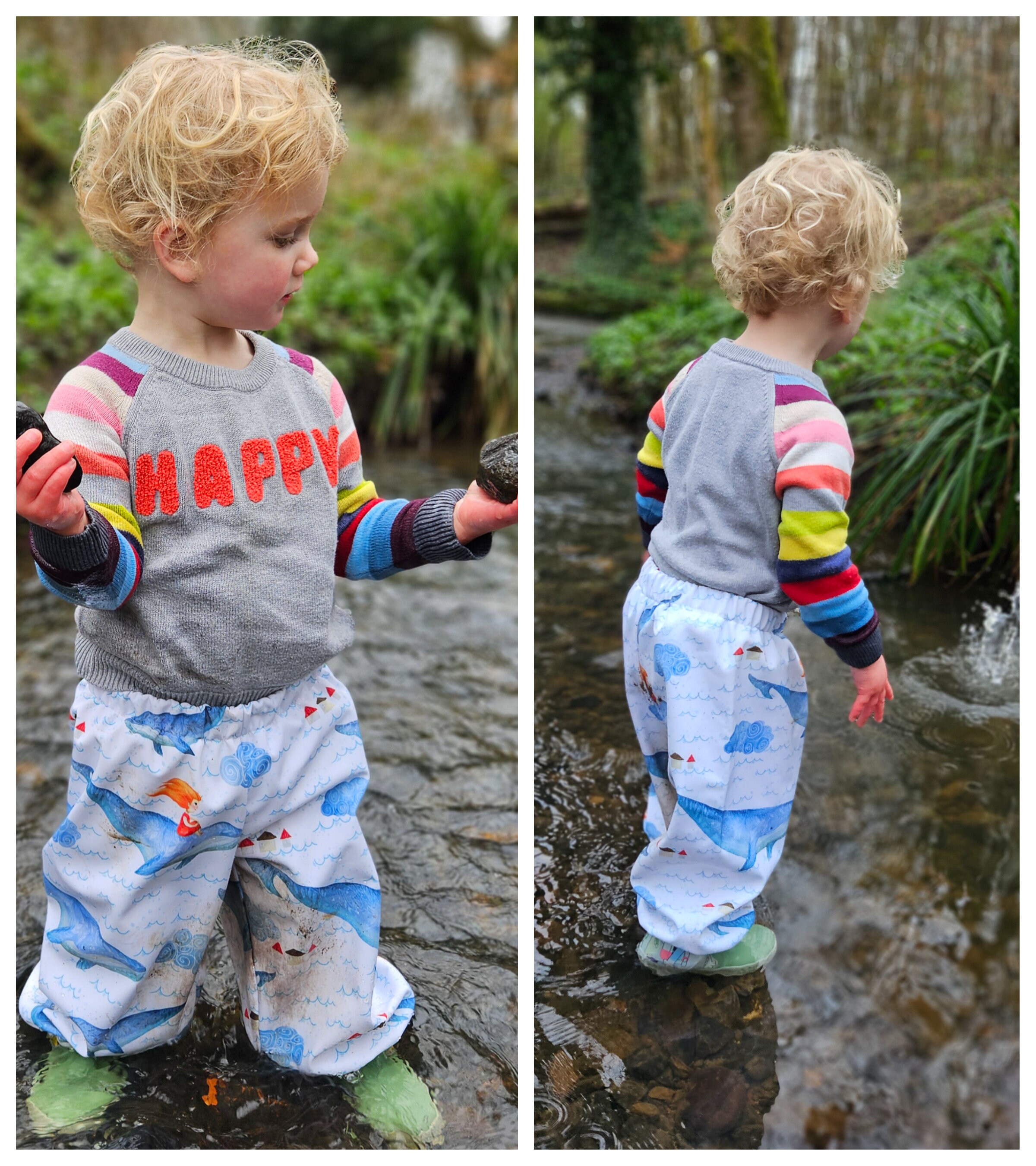 Pantalon De Pluie Enfant Imperméable - Coupe-vent, Bandes Réfléchissantes, Motifs Animaux | Pour école, Jeux, Plein Air 1-10 Ans
