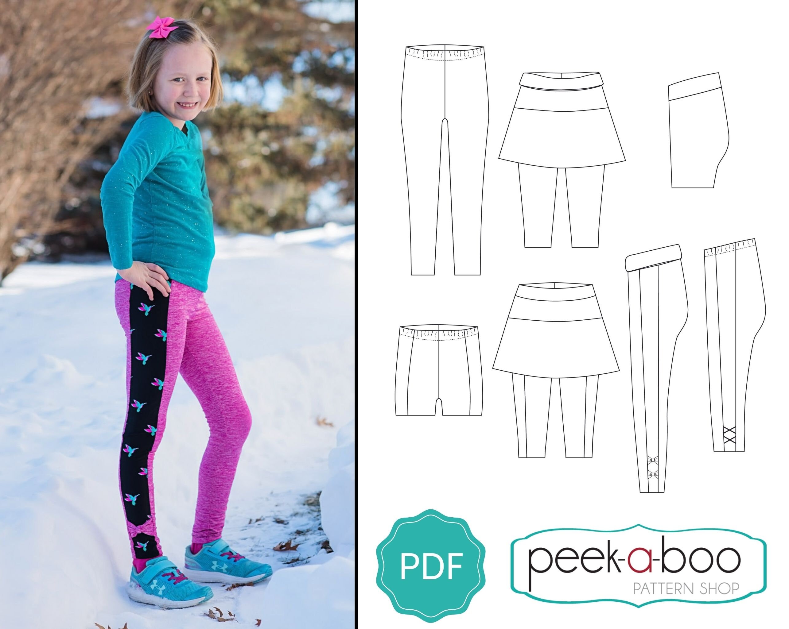 PATTERN Women's Leggings, Sewing Pattern, Digital, Pattern PDF