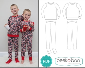 Toasty Toes Convertible Cuffs Pajamas PDF Sewing Pattern