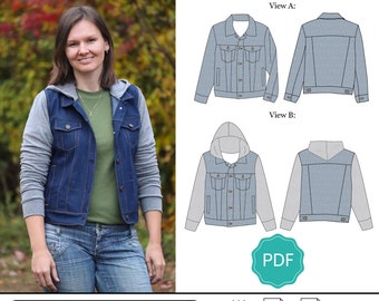 Patrón de chaqueta vaquera para mujer